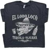 Tequila Shirt Mezcal T Shirts Cool Tijuana Tequila Graphic Vintage Coyote Wolf T