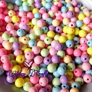 ( 10 gram )  manik bulat susu pastel mix 4mm 6mm 8mm 10 mm / manik kapur 6mm 8mm 10mm