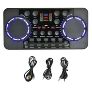 V300 Pro Sound Card Bluetooth-Compatible Audio Interface Mixer DJ Digital Effect Noise Reduction Con