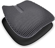 Gel Seat Cushion, Double Thick Enhanced Honeycomb Design Cushion with Non-Slip Breathable Cover for Pressure Relief &amp; Tailbone Pain, fits Computer, Office, Car &amp; Wheelchair Chair (18 x 17 x 1.2 in)