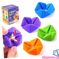 ELEGA 4PCS Foldable Block Sensory Flip Toy for Adult Student Stress Relief Portable Pocket Toy for K