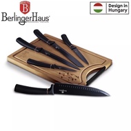 Berlinger Haus 6pcs Knife Set with Bamboo Cutting - Black Rose