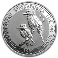 1999 Perth Mint Australia Kookaburra 1 oz .999 Silver Coin BU 1oz