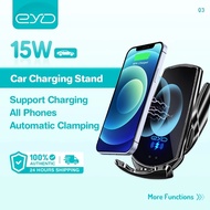 EYD Q3 15W Car Wireless Charger Magnetic Automatic Car Mount Phone Holder For iPhone Samsung Infrare