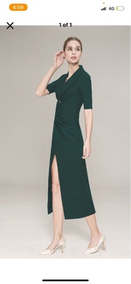 Caspia lili 禮服輕婚紗洋裝 深綠色 m號