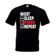 Tailored Shirts O-Neck Short Eat Sleep Poker T-Shirt Cards Game Vegas Birthday Christmas Gift Top Graphic Mens T Shirts