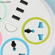 wumei888 EU US Plug 2/3Pin Universal Power Strip TypeC 2 USB Port 4 Way AC Outlet Extension Power So