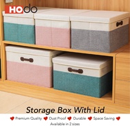 Hodo SG Ready Stock 18L 30L 45L Fabric Storage Box Foldable Dust-proof Premium Quality Wardrobe Organisers With Lid