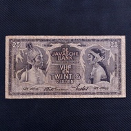 Uang Kuno 25 Gulden Wayang Tttd Waveren Tahun 1938 - GY 06833