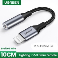 Ugreen iP 8 pin to 3.5mm Headphones Adapter for iP13 12 11 Pro 8 7 Aux 3.5mm Jack