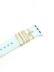 5入組金屬字母l形裝飾性手錶連接器,適用於蘋果手錶系列8、ultra、7、6、5,鑽石裝飾智慧手錶連接器針,適用於蘋果手錶、三星 Galaxy 手錶20mm 錶帶