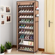 10 Tier Shoe Rack Dust Cover Cabinet Rak Kasut Rak Kasut 10 Tingkat Rak Kasut Bertutup