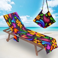 【Big-Sales】 Printed Beach Lounge Chair Cover Towel Outdoor Portable Garden Swimming Pool Sunbath Lazy Chair Mat Towel With Pocket