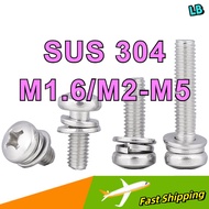 【304 Stainless Steel Anchor Kit】Wall Plug + Screw + Nut 3 in 1 Set | For Concrete Brick Wall Mountin