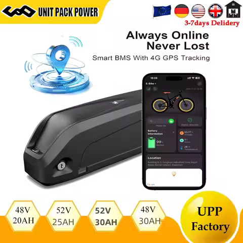 Hailong Electric Bicycle Battery 48V 52V 20AH 25AH 30AH 21700 Downtube Lithium Battery With GPS BMS 