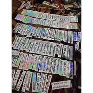 1 COLOR HOLOGRAM Sticker Custom Request Your Own Name Name Sticker Waterproof Name Sticker Hologram 