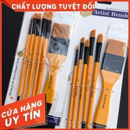 Set of 5 mixed brush pens with 1.5 inch gesso paint brush