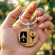 1pc Zinc Alloy Men's Key Ring, Arrival Departure Airport Sign Inspired Double Airplane Pattern Desig