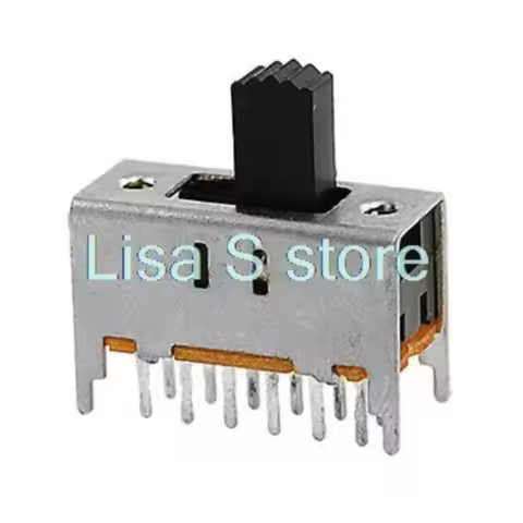 10 Pcs 12 Pin On/On 2 Position 4P2T 4PDT Mini Vertical Slide Switch 0.3A 50V DC SS-42F01-G5