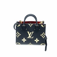Louis Vuitton lv 黑白 壓紋大老花 onthego 小號 肩背包