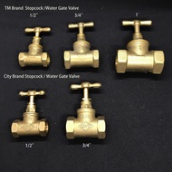 CITY/TM Brand Brass Stopcock Water Gate Valve 15mm 20mm 25mm