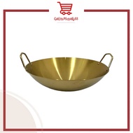 Stainless Gold Frying Pan/Premium Food Grade Thick Ear Frying Pan/Non-Stick Stainless Frying Pan/Frying Wok Anti-Scratch Thick Strong