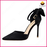 VRAIEMODE High-Heeled Shoes Thin Heels Women Pumps Bow Heeled Sandals Closed Toe Pointed Toe Ladies 
