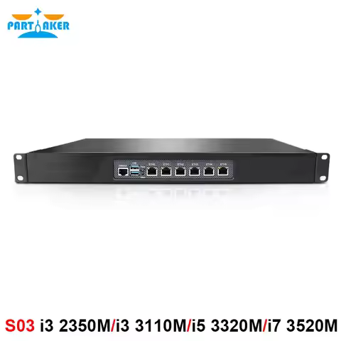 Partaker 1U Rackmount Firewall Appliance Core i3 2350M i3 3110M i5 3320M i5 3320M With 6 Intel NICs 