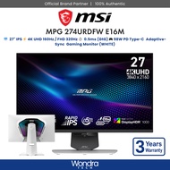 [FAST SHIP] MSI MPG 274URDFW E16M | 27" 4K UHD 160Hz / FHD 320Hz | 0.5ms(GtG) | 98W PD | Type-C | Ga