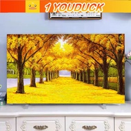 In stock / TV cover / 43 inch ultra-thin LCD display cover 32 inch TV cover dust / home decoration luxury printing pattern 50-55 inch desktop hanging universal TV dust cover ETKL