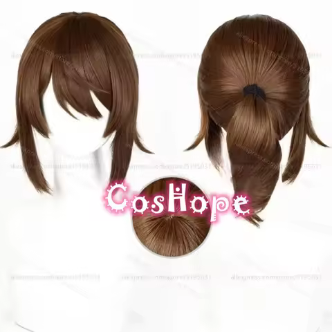 Painter Edgar Valden Cosplay Wig with Ponytail 37cm Short Brown Wig Cosplay Anime Cosplay Wigs Heat 