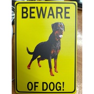 BEWARE OF DOG SIGN BOARD 20x30cm