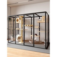 Panoramic Cat Villa Cat House House Household Cat Cage Solid Wood Cat Villa Large Indoor Cat Cabinet