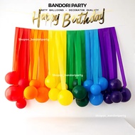 Colorful Birthday Wall Background Decoration With Rainbow Crepe Tone Paper For Baby Bandori