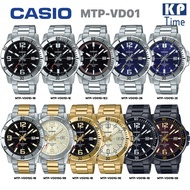 Casio นาฬิกาข้อมือผู้ชาย ทรงสปอร์ต กรอบเงา กันน้ำ 50M สายสแตนเลส รุ่น MTP-VD01 ของแท้ประกันศูนย์ CMG