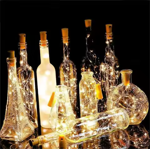 Bar LED Wine Bottle Cork 2M String Lights Christmas Decoration Led Lamp Bottle Fairy Lights Holiday 