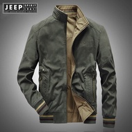 Jeep spirit 1941 estd Business casual oversized jacket Middle aged mens jacket Cotton double-sided s