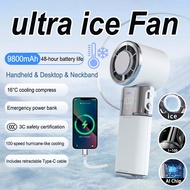 ❄3 seconds to cool ❄Portable mini handheld fan 9800mAh can charge mobile phones 100 levels of adjust