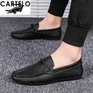 KY/🏅Cartelo Crocodile（CARTELO）Men's Shoes2022Summer New Soft Leather Soft Bottom Real Cowhide Slip-o