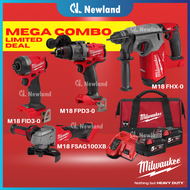 Milwaukee M18 Mega Combo / M18 FPD3 / M18 FID3 / Milwaukee Rotary Hammer Drill / Cordless Grinder  (2 Year Warranty)