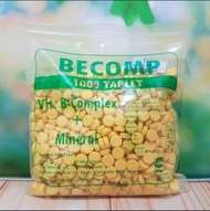 Vitamin B Kompleks Ayam Kambing Sapi BECOMP 1000 Tablet Vitamin B-COMPLEX MINERAL RAID ALL
