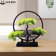 WONDER Artificial Potted Pine Tree, Fake Trees Pine Tree Branches Plastic Flowers,  Plant Leaves Pla