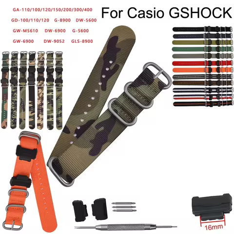Camo Nylon Watch Strap for G-Shock Watch Band Wrist Bracelet for Casio Gshock GA-110 400 GD100 G8900