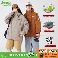【1-3 Days Arrive】Jeep Spirit（吉普）JEEP SPIRIT Korean Version Couple Waterproof Jacket Outdoor Hiking J
