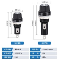 Black FUSE 5 * 20mm 6 * 30mm FUSE Holder Glass Tube FUSE Holder FUSE