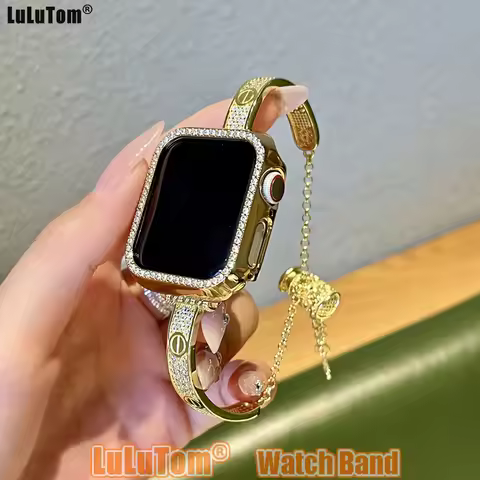 14K Gold Strap For Apple Watch Band Ultra 2 49mm 38/40/41/42/44/45/46mm IWatch Series 10 9 8 7 6 SE 