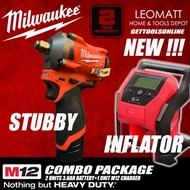 Milwaukee M12 FUEL 1/2" STUBBY Impact Wrench + Inflactor Combo Package