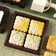 Retro Flower Mooncake Mold New Style 2024 National Trendy Style 75g Hand-Pressed Mung Bean Pastry Sn
