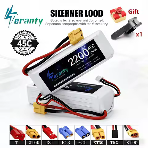 3S 11.1V 2200mAh 45C Lipo Battery with T/XT30/XT60 Plug, for RC Helicopter, Quadcopter, Car Airplane