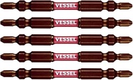 Vessel SDT5P2082 40 V Compatible Double-ended Bit Sakisbo Slim Torsion +2 x φ4.5 x 82 mm 5 Pieces